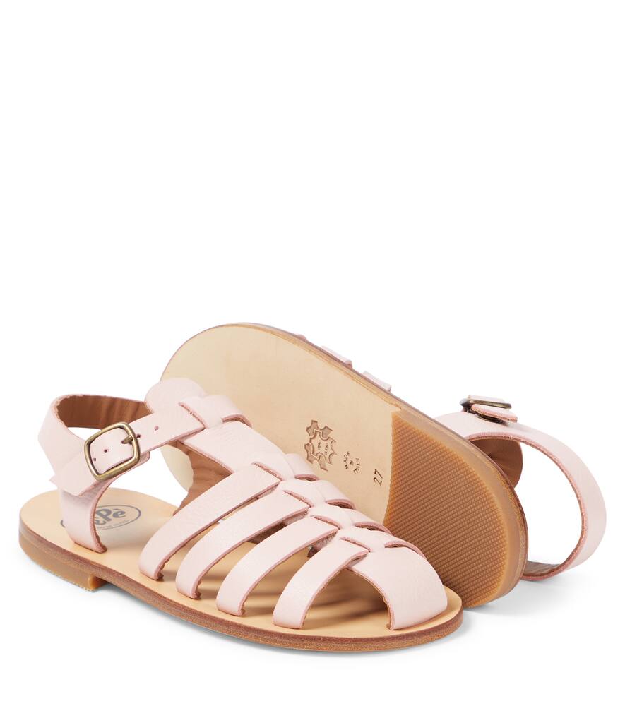 Shop Pèpè Vitello Leather Sandals In Pink