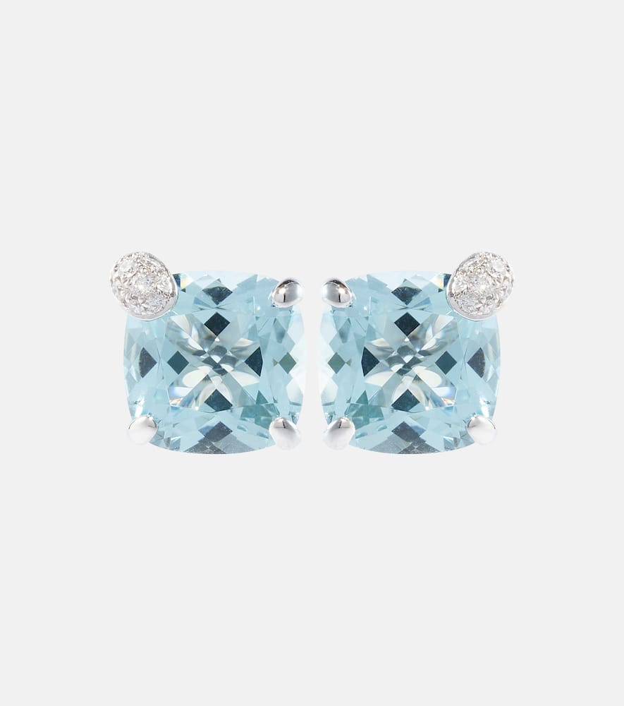 Bucherer Fine Jewellery Peekaboo 18kt white gold earrings with aquamarine and diamonds