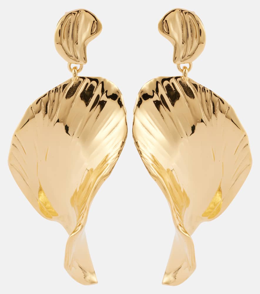 Oscar De La Renta Petal Drop Earrrings In Gold