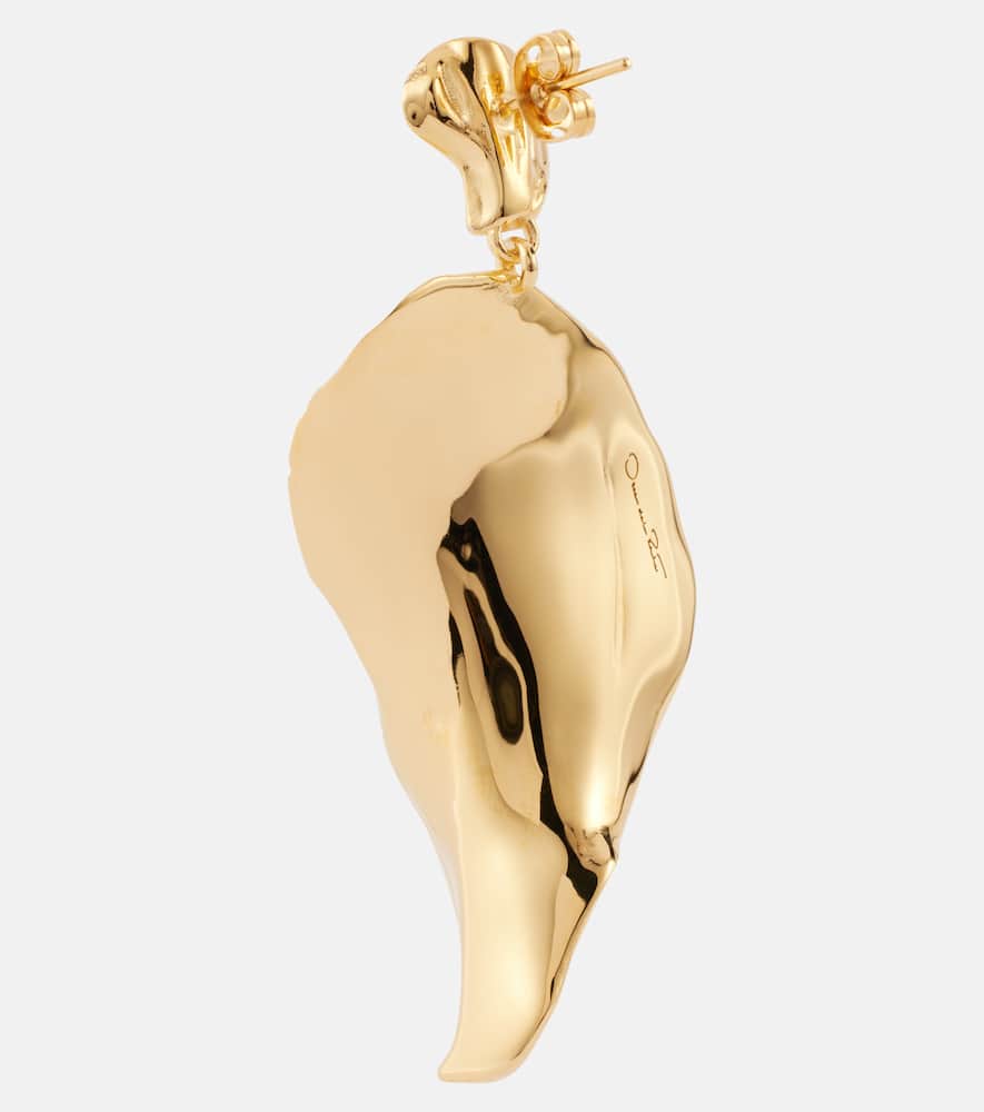 Oscar De La Renta Petal Drop Earrrings In Gold