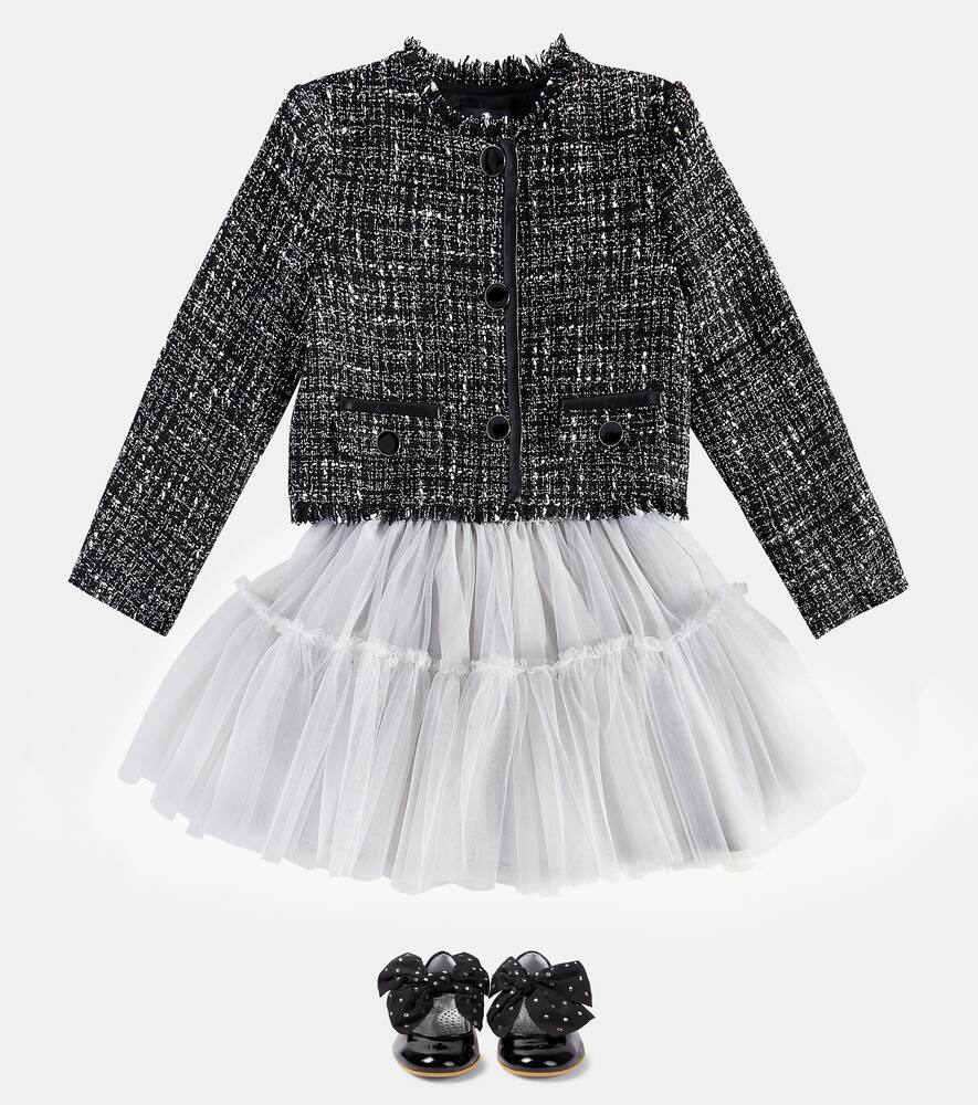 Monnalisa Bouclé Jacket In Multicoloured