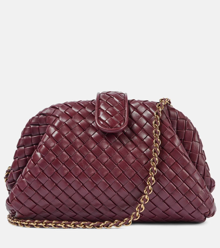 Bottega Veneta Mini Lauren 1980 Clutch W/ Chain In Burgundy