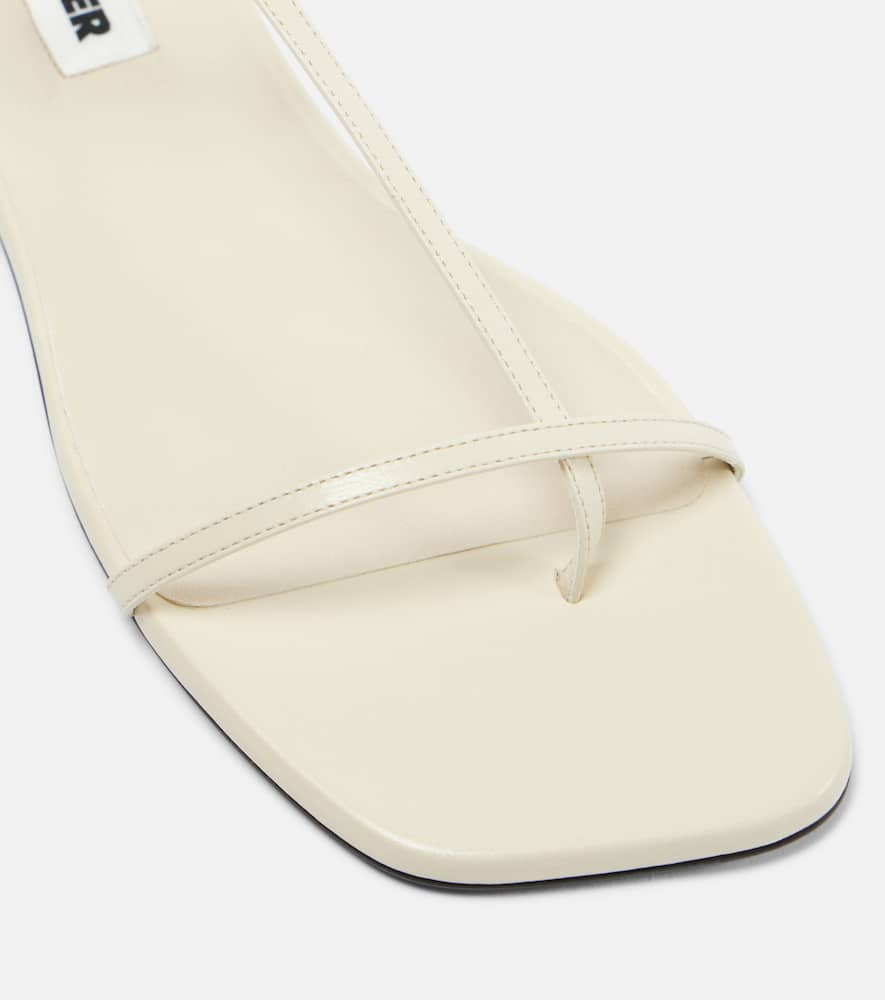 Shop Jil Sander Leather Thong Sandals In White