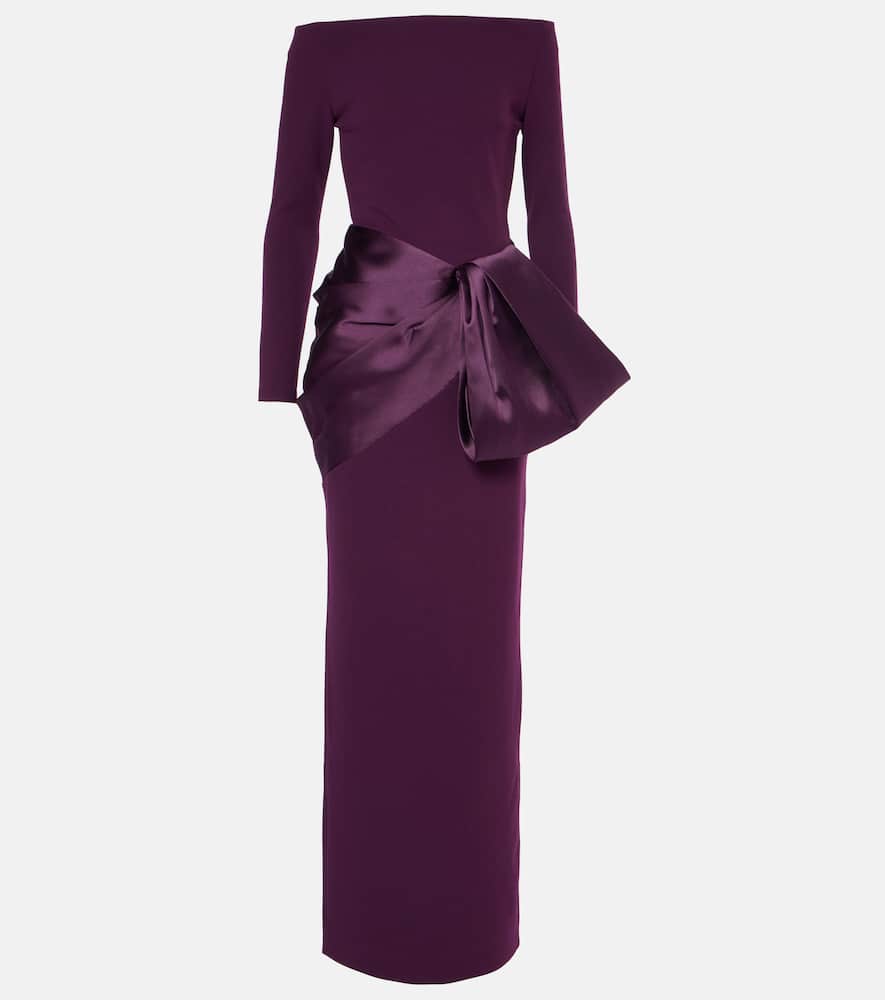 Solace London Kori Off-shoulder Gown In Purple