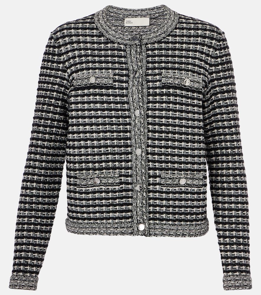Tory Burch Wool and cotton-blend jacquard cardigan