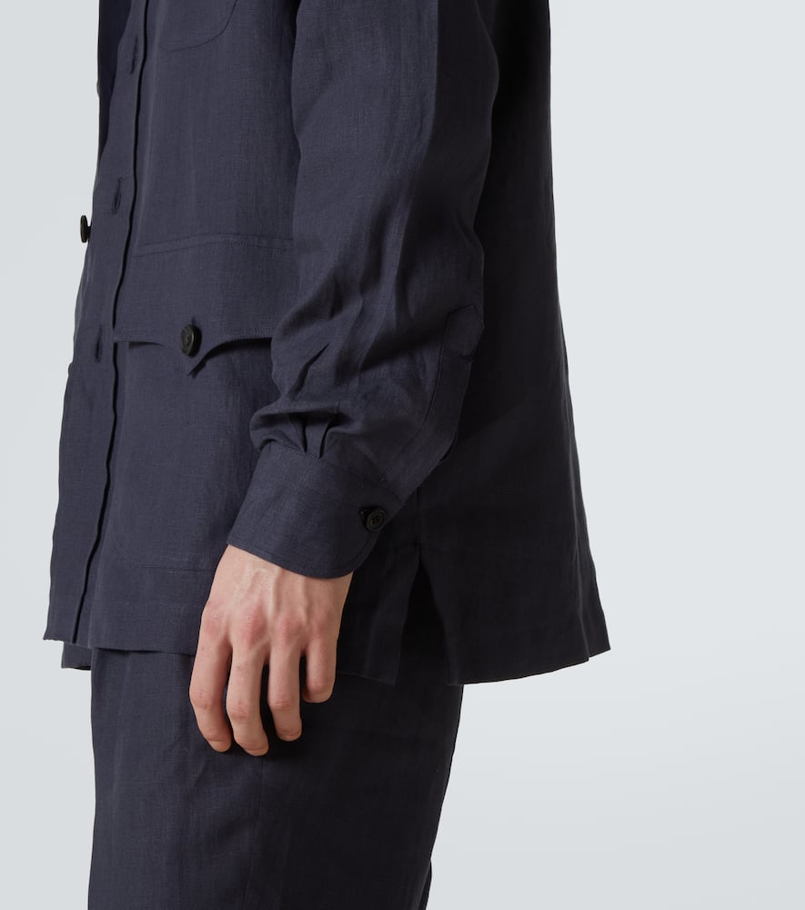 Rubinacci Linen Jacket In Blue