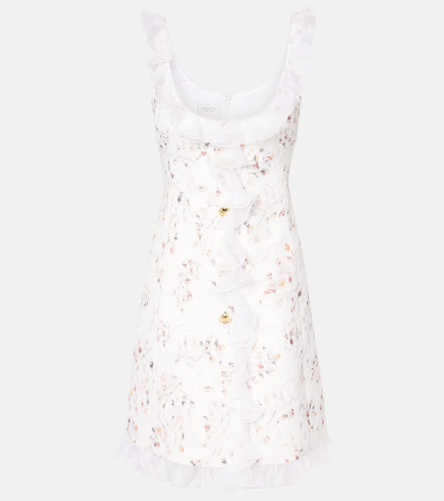 Ruffled jacquard minidress