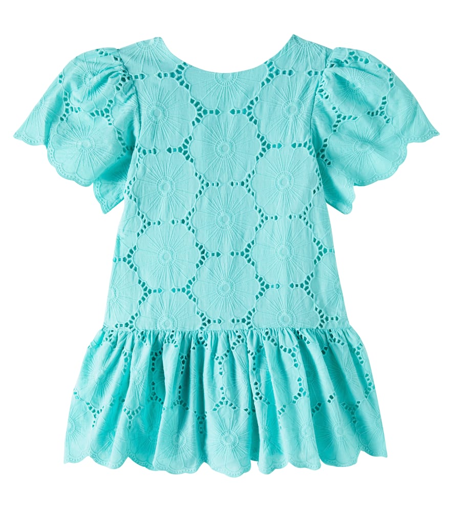Tartine Et Chocolat Floral Cotton Dress In Blue