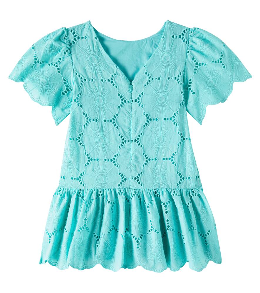 Tartine Et Chocolat Floral Cotton Dress In Blue