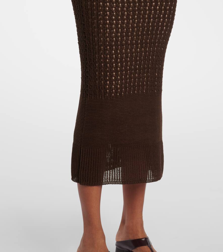 Max Mara Valois Knitted Long Dress In Brown