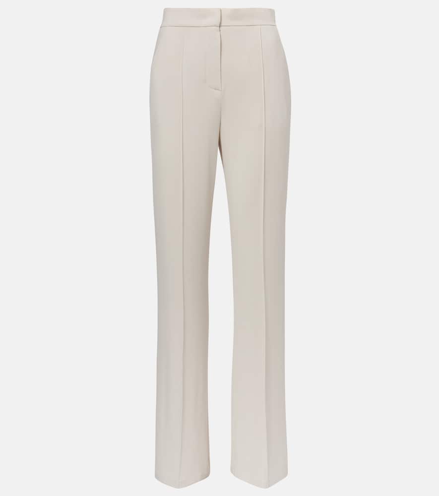 Max Mara Dinda High-rise Jersey Straight Pants In Beige
