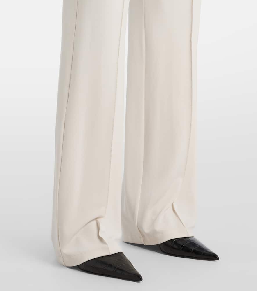 Max Mara Dinda High-rise Jersey Straight Pants In Beige