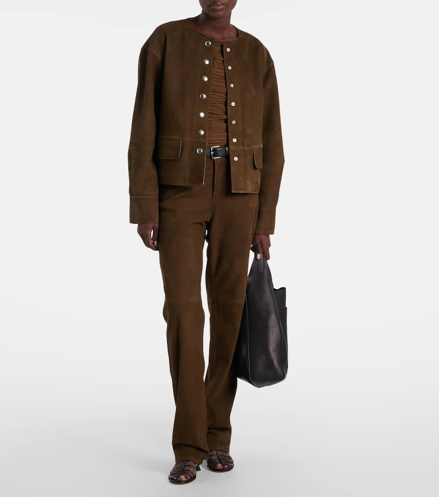 Proenza Schouler Robin Suede Jacket In Brown