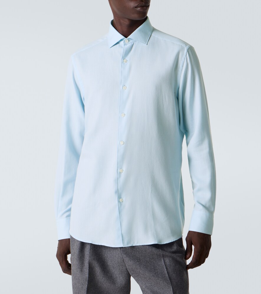  Zegna Zegna Hemd Aus Baumwolle Und Kaschmir 