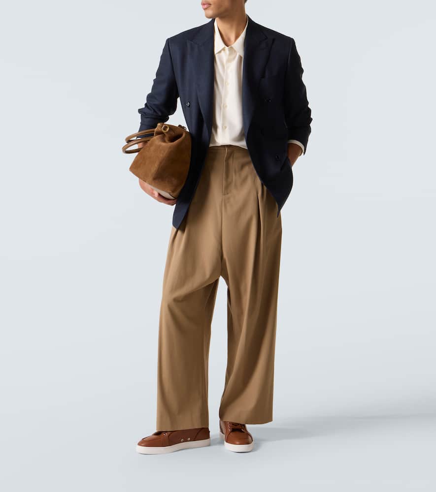 Christian Louboutin Rantulow Orlato Grosgrain-trimmed Full-grain Leather Sneakers In Brown