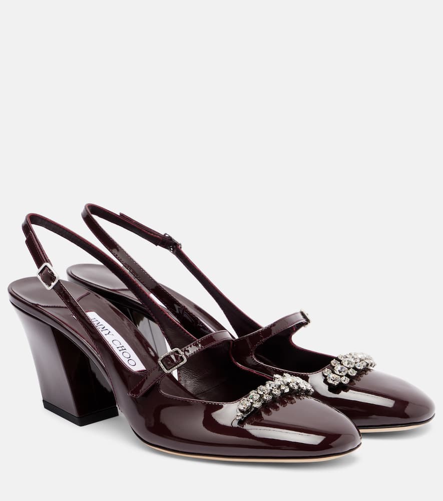 Belinda 70 patent leather slingback pumps