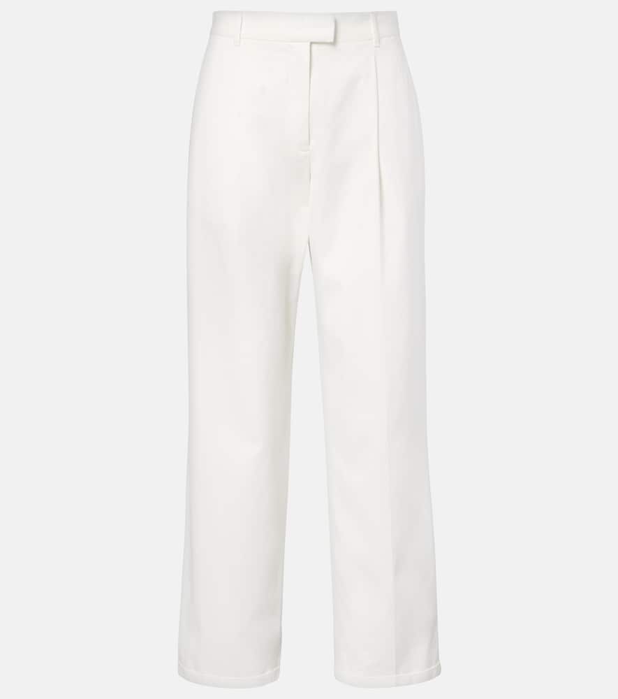 The Row Neriah Cotton And Cashmere Straight Pants In White