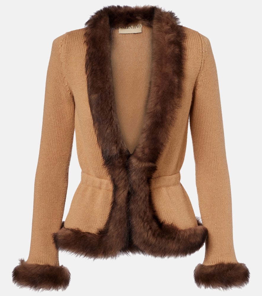 Valentino Cashmere Jacket In Brown