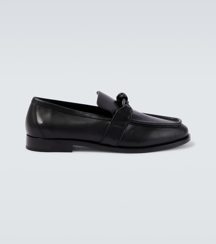 Bottega Veneta Astaire Knot Leather Loafers In Black