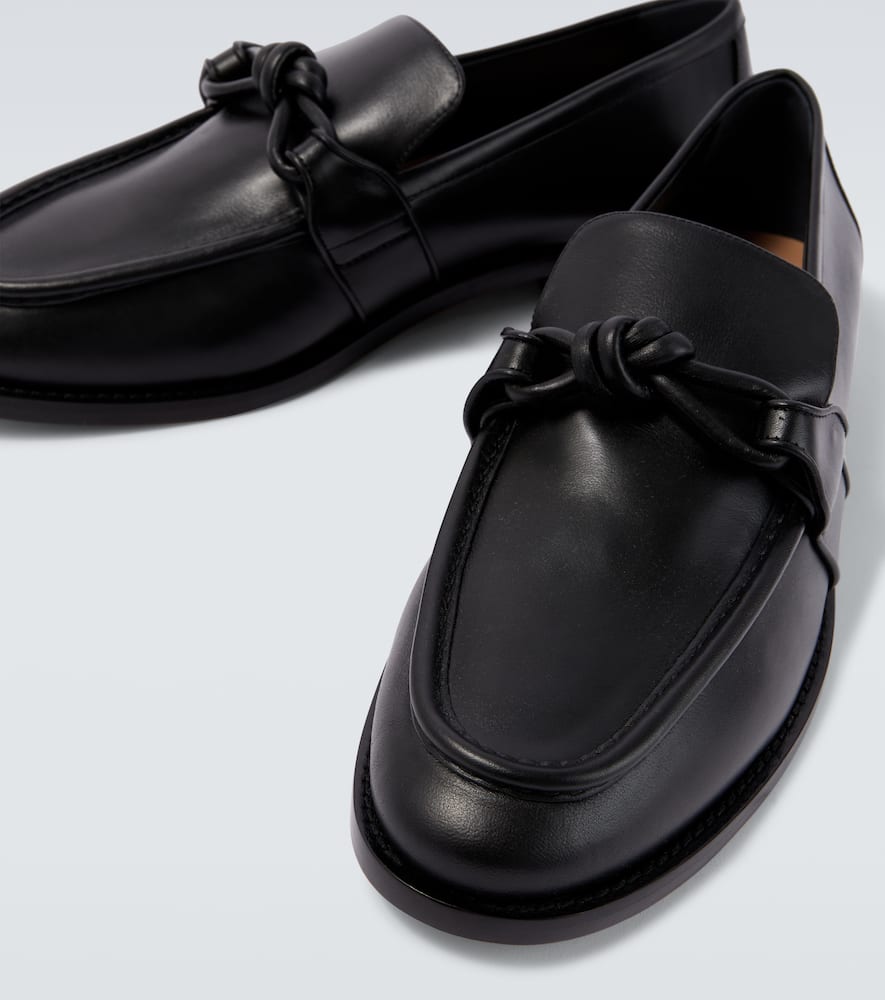 Bottega Veneta Astaire Knot Leather Loafers In Black