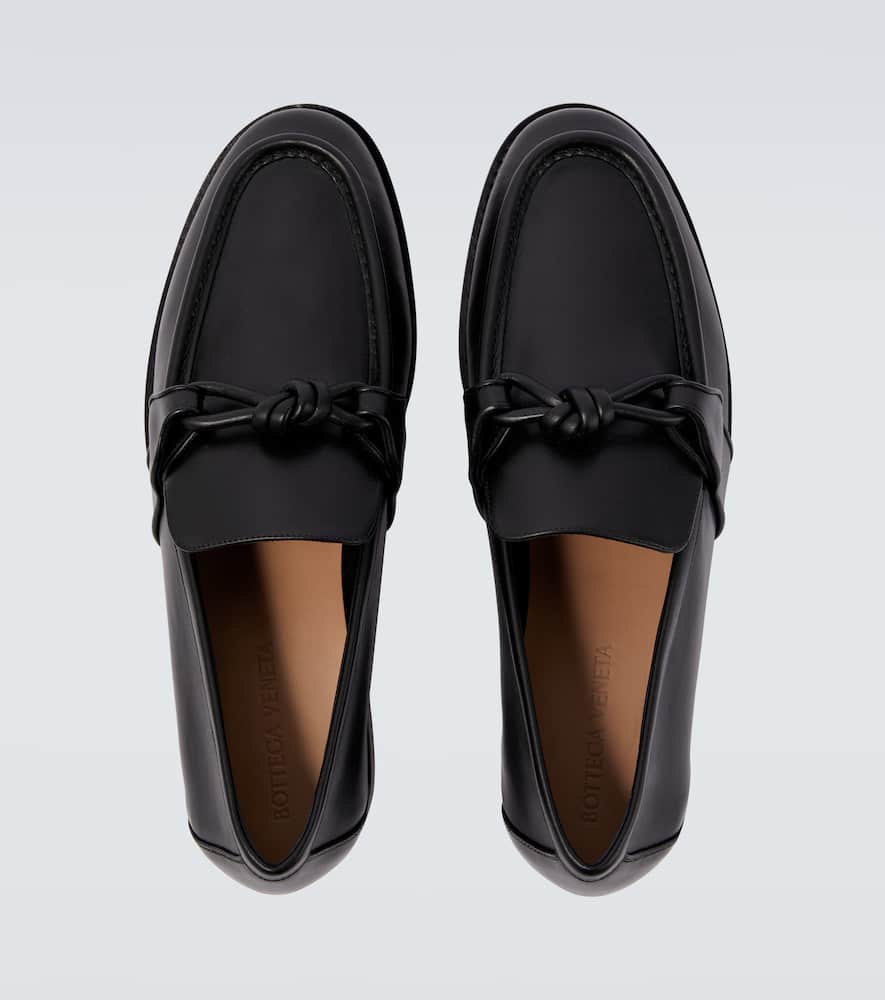 Bottega Veneta Astaire Knot Leather Loafers In Black