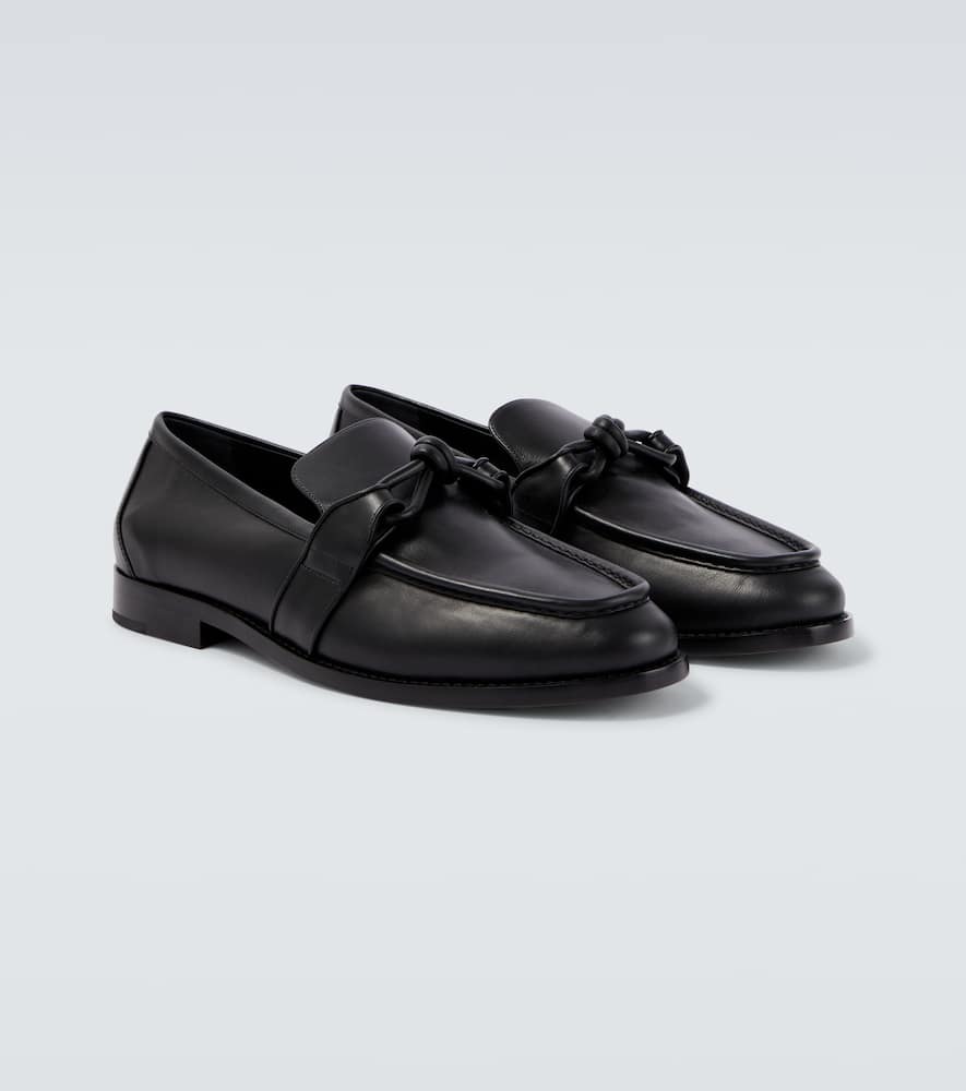 Bottega Veneta Astaire Knot Leather Loafers In Black