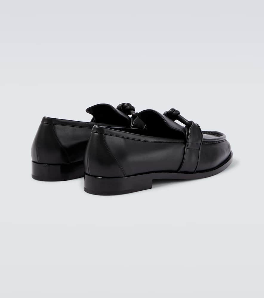 Bottega Veneta Astaire Knot Leather Loafers In Black