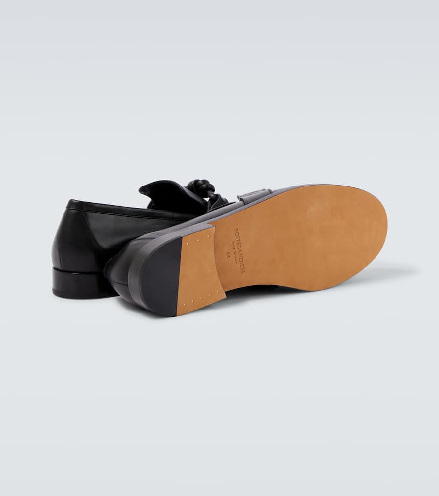 Bottega Veneta Astaire Knot Leather Loafers In Black