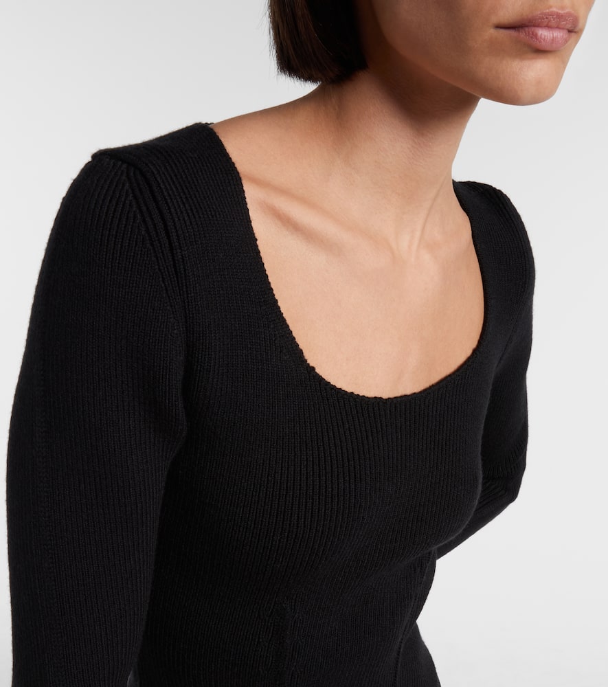 Alaïa Wool-blend Corset In Black