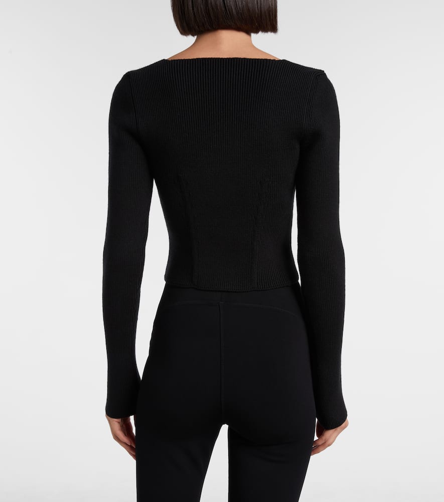 Alaïa Wool-blend Corset In Black