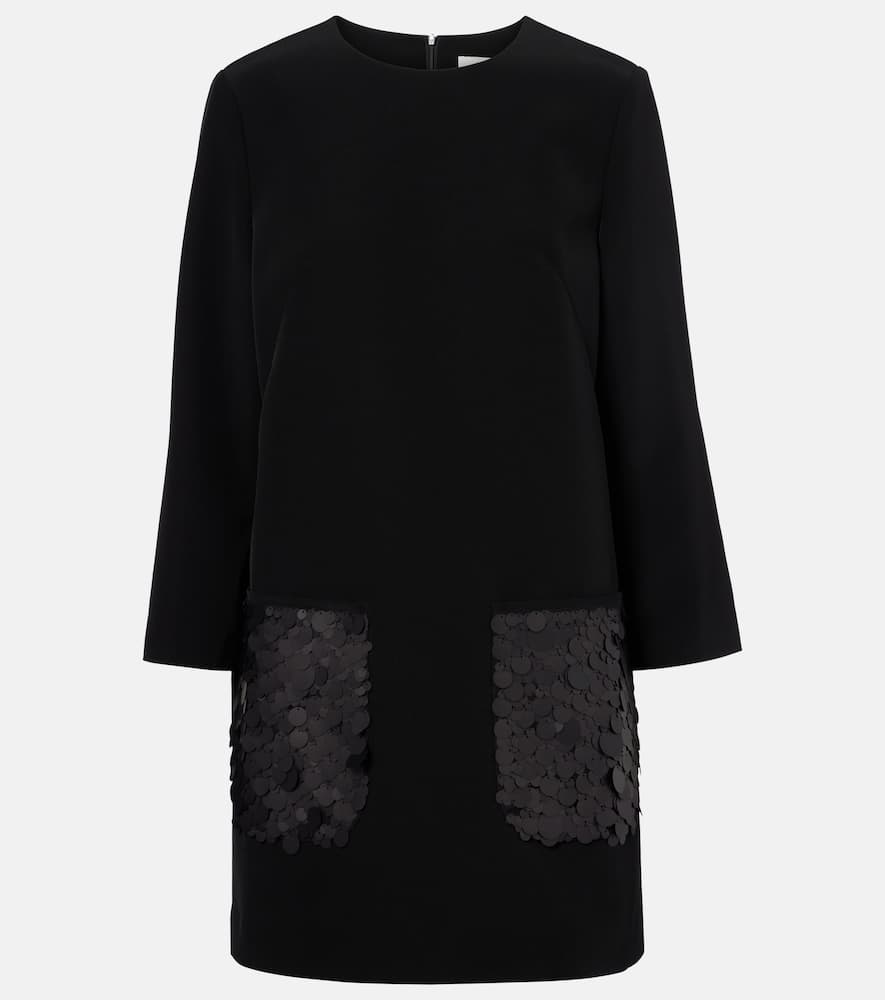 Joseph Bixio Sequined Satin Twill Minidress In Black