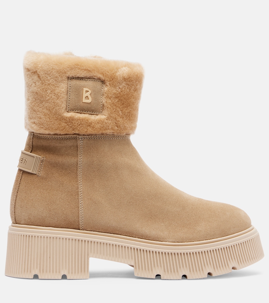  Bogner Bogner Turin Shearling-trimmed Suede Ankle Boots 