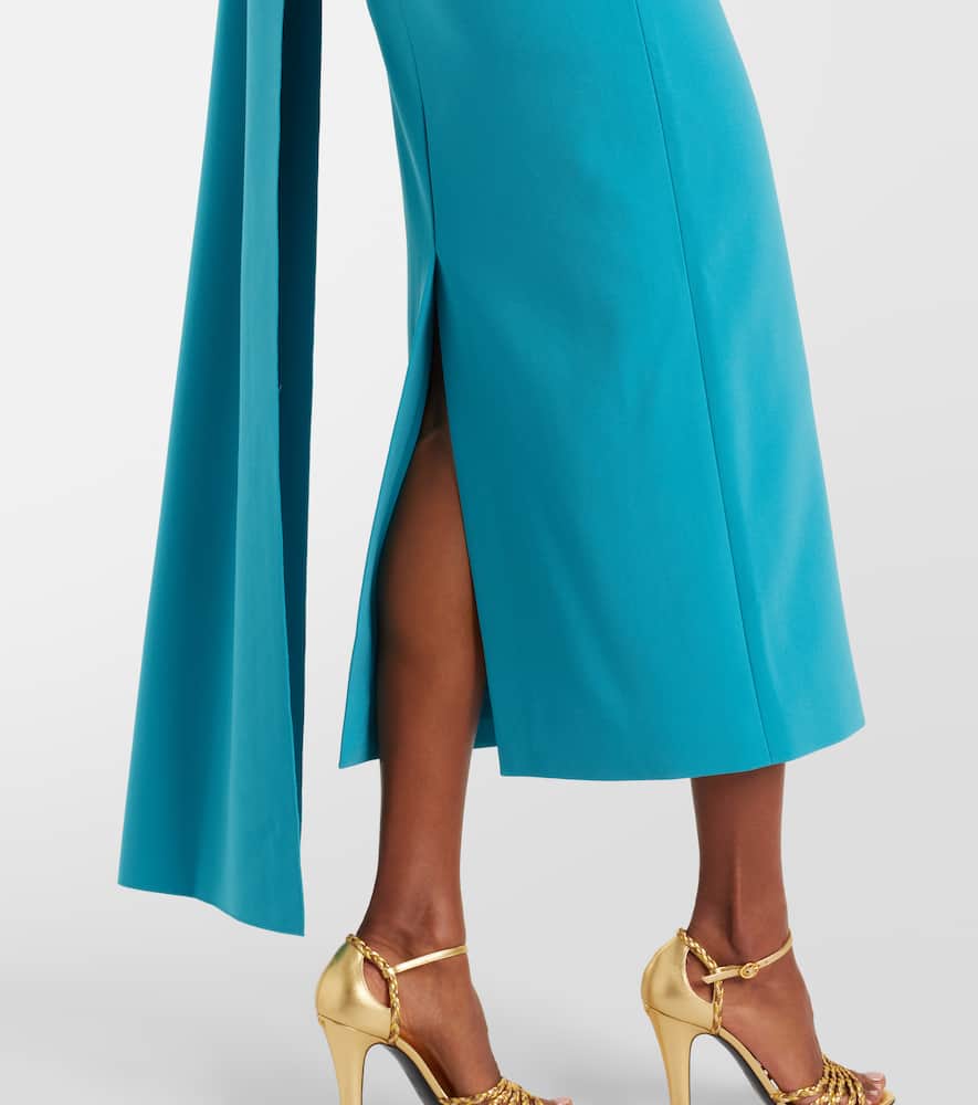Roksanda Maite Caped Crêpe Midi Dress In Blue