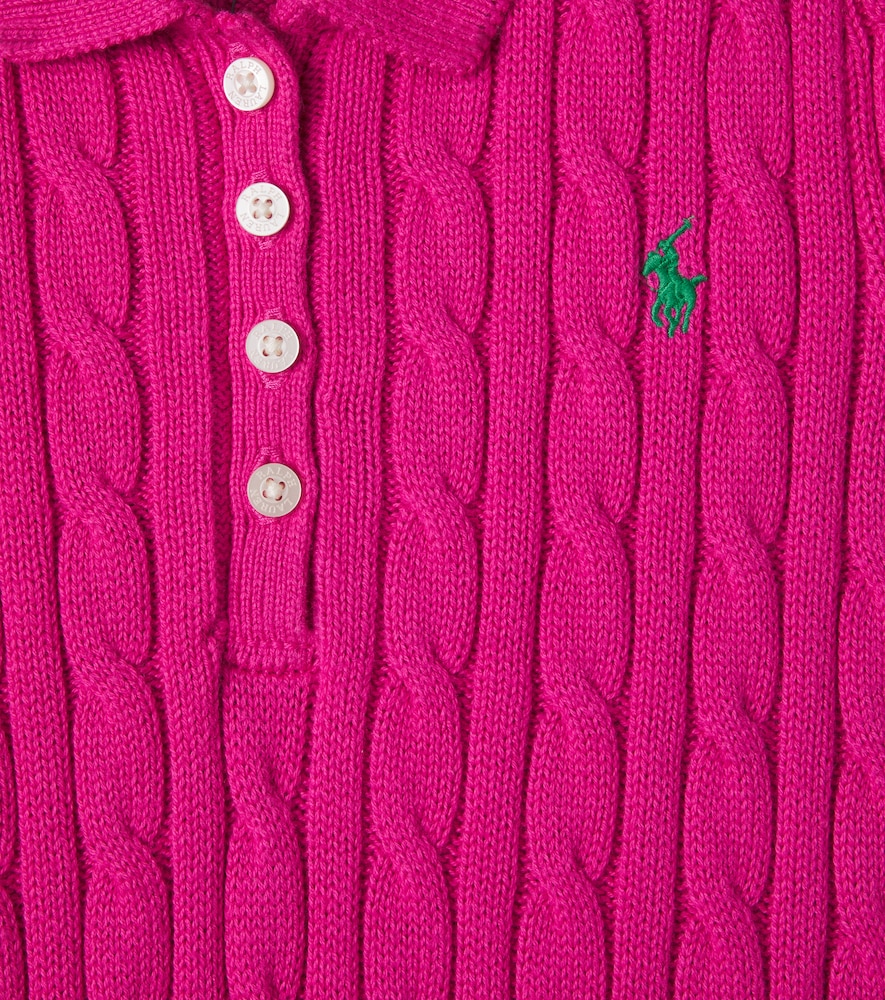 Polo Ralph Lauren Kids' Ralph Lauren Cable-knit Cotton Polo Sweater Dress  In Pink | ModeSens