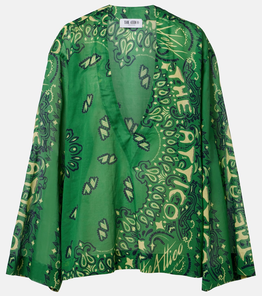 The Attico Bandana oversized cotton muslin top