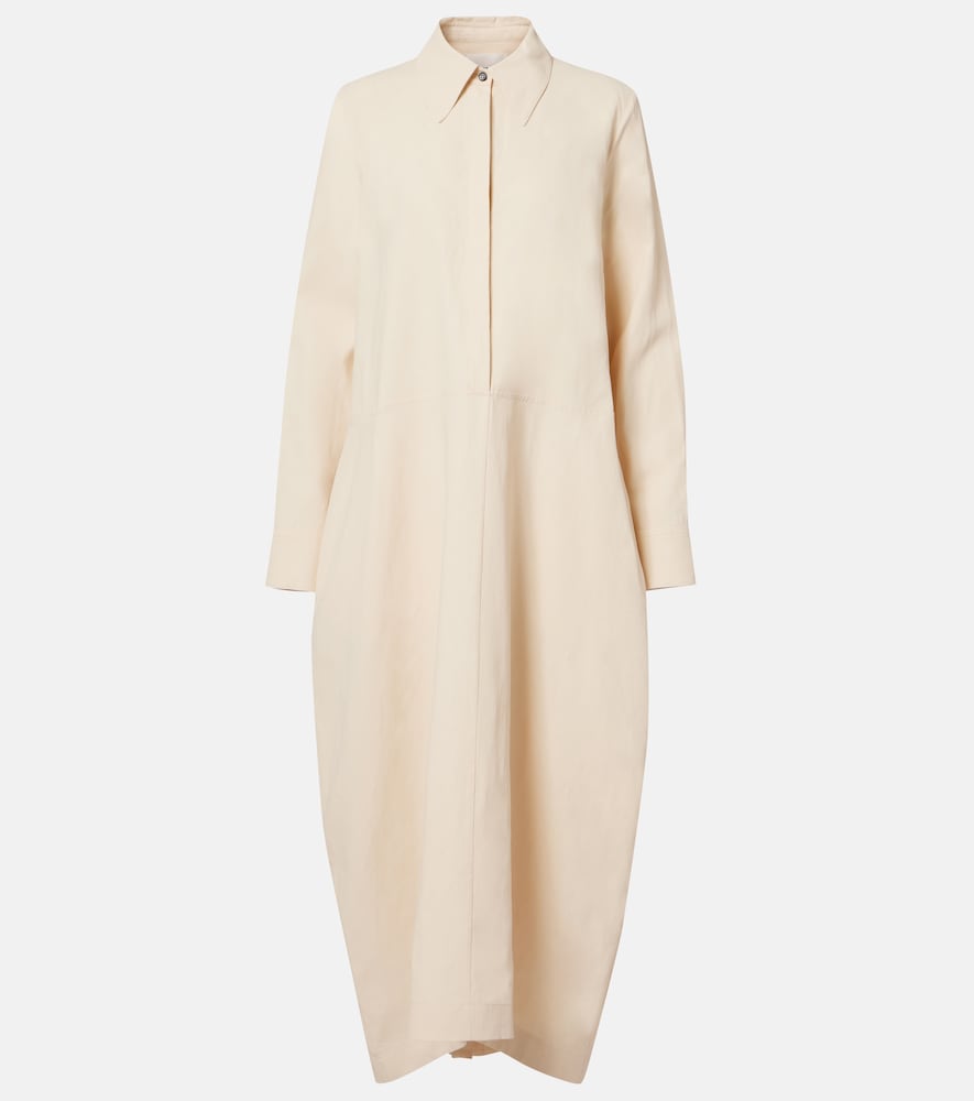 Jil Sander Women's Pink Oversized Linen Shirt Dress UK Size 18 - Mytheresa