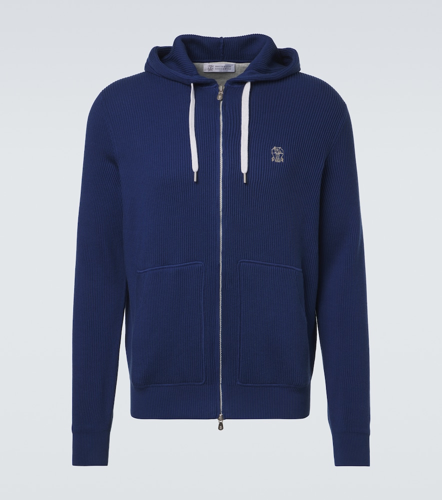 Brunello Cucinelli Ribbed-knit cotton zip-up hoodie | Thumbnail 6 Brunello Cucinelli Ribbed-knit cotton zip-up hoodie | Thumbnail 6