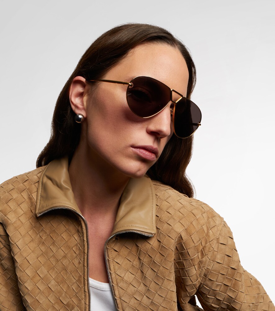  Bottega Veneta Bottega Veneta Drop Aviator Sunglasses 