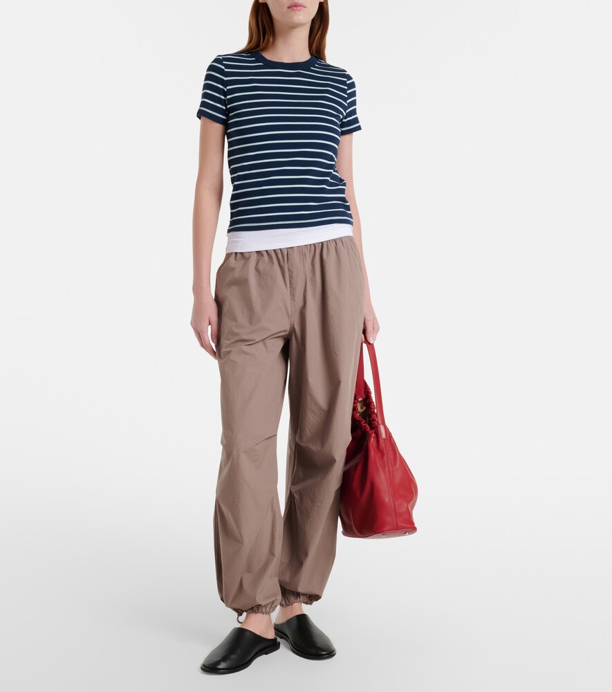 Velvet Brenda striped cotton-blend T-shirt