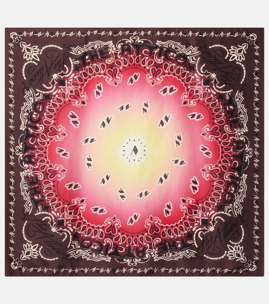 Attico Printed Silk Scarf In Multi