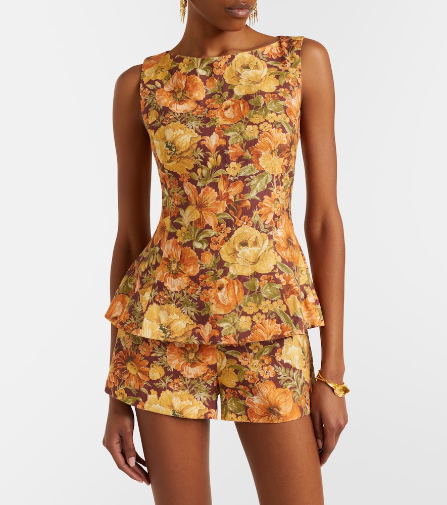Faithfull Lila floral linen shorts