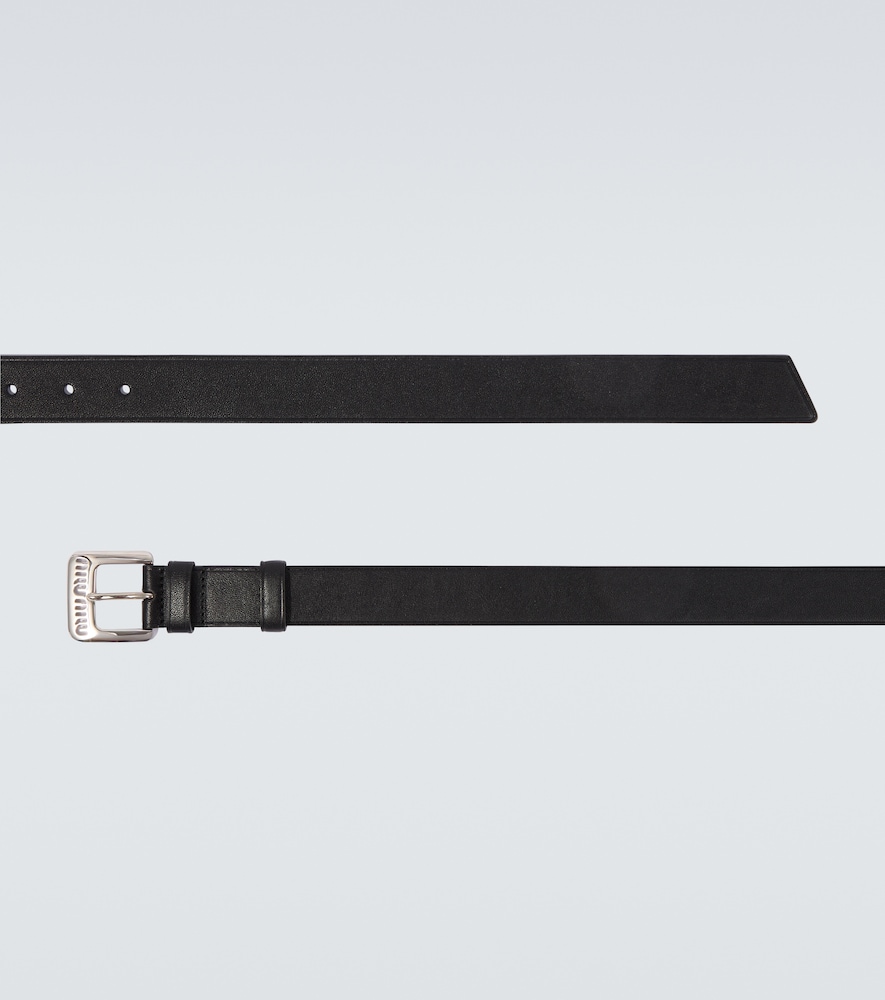  Miu Miu Miu Miu Logo Leather Belt 