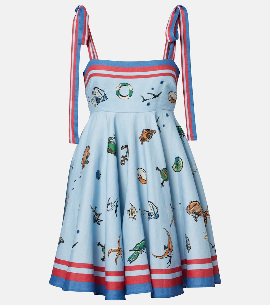 Alemais Alémais Printed linen minidress