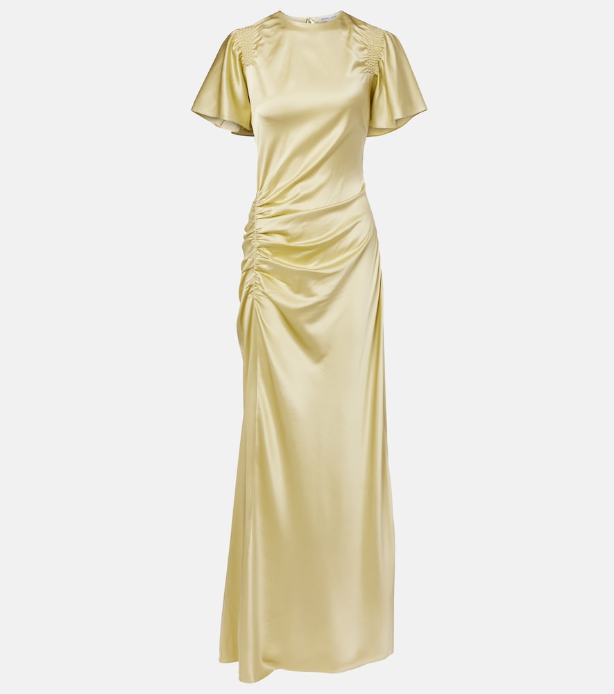 Veronica Beard Huntleigh ruched silk-blend satin gown