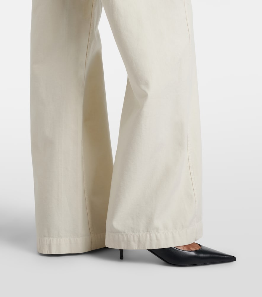  Nili Lotan Nili Lotan Pantaloni Reed A Gamba Larga In Cotone 