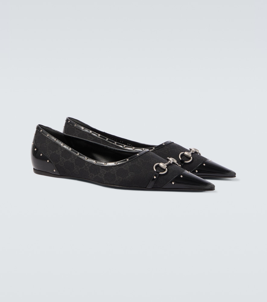 Verzierte Ballerinas Horsebit GG aus Canvas