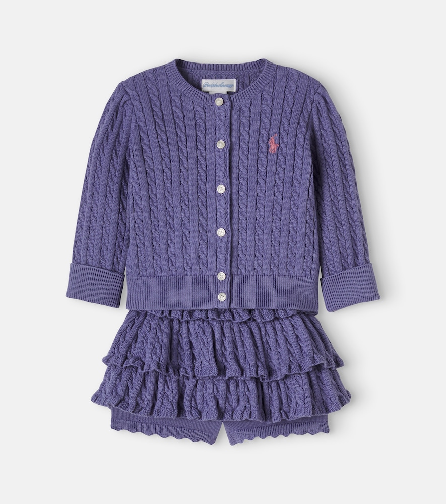 Baby – Set cardigan e shorts in cotone