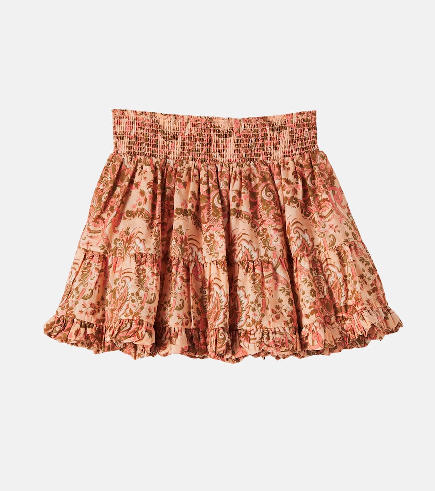  Zimmermann Kids Zimmermann Kids Aster Floral Shirred Cotton Skirt 
