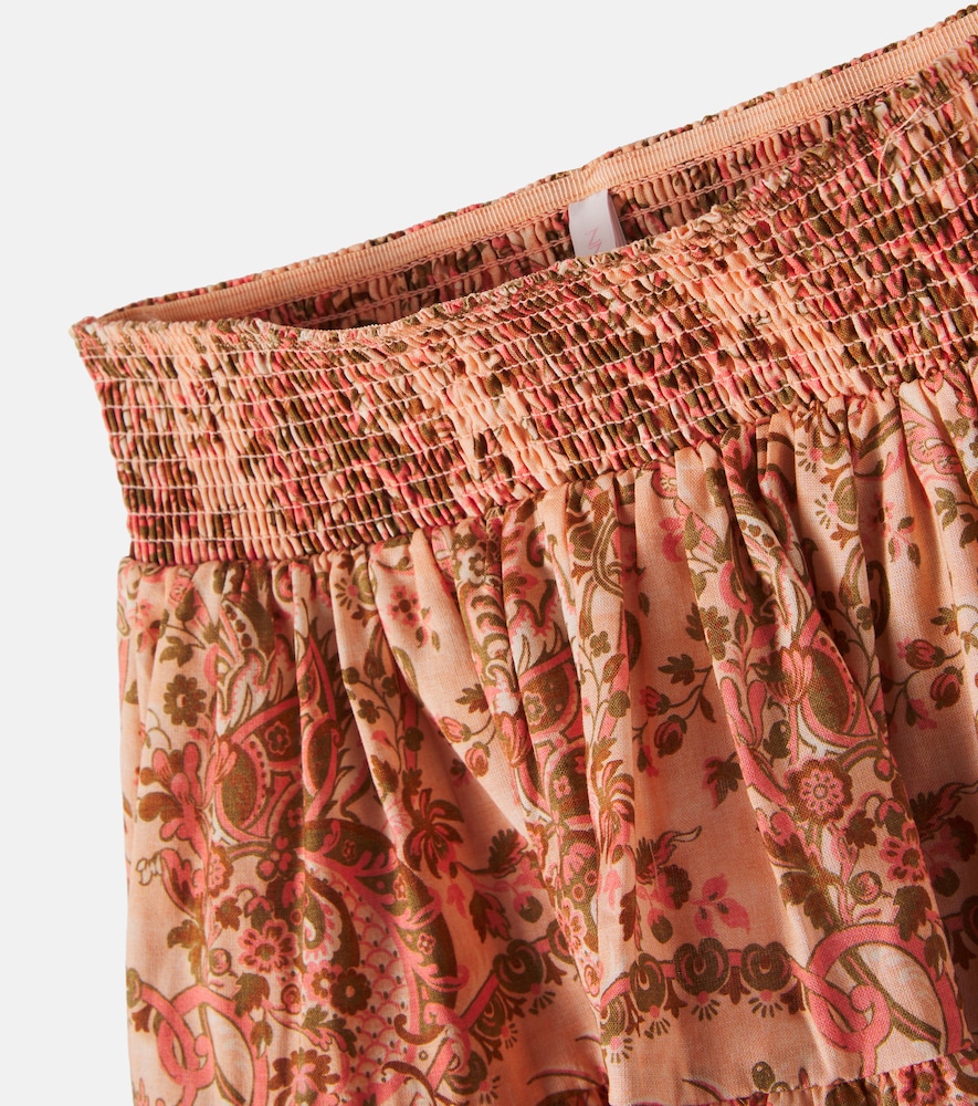  Zimmermann Kids Zimmermann Kids Aster Floral Shirred Cotton Skirt 