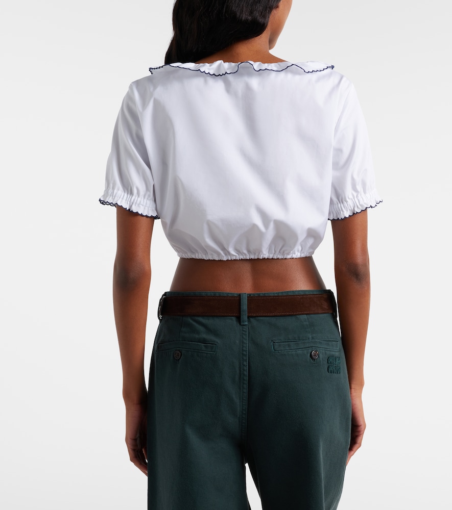  Miu Miu Miu Miu Cropped-top Aus Baumwollpopeline 